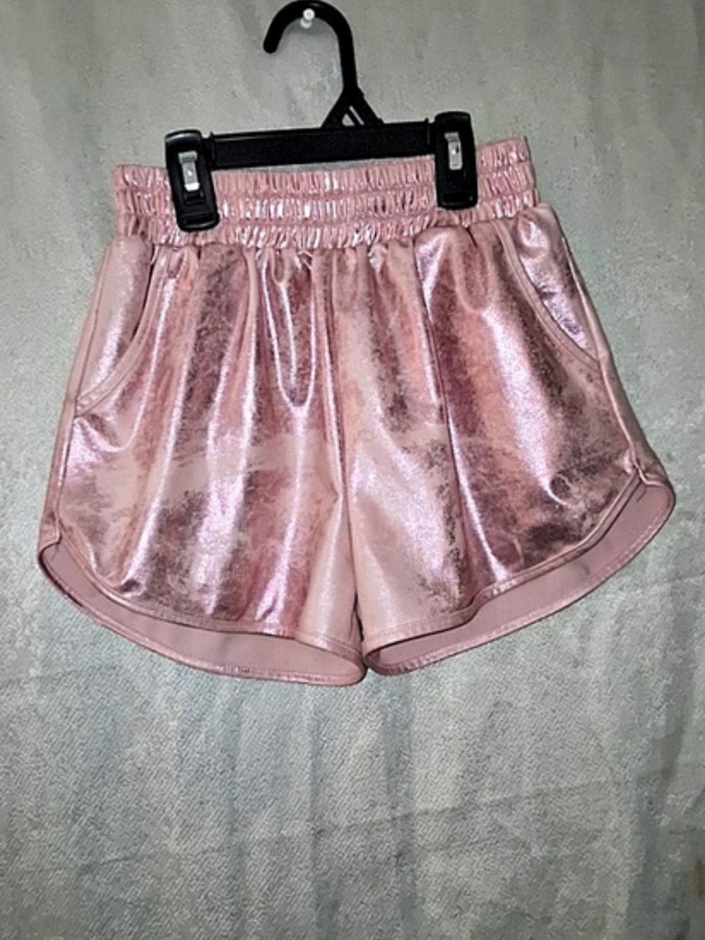 Pink High Waist Metallic Girl Shorts